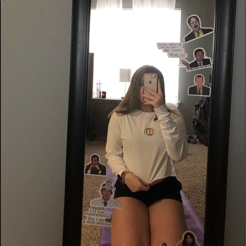 ✰white vans long sleeve crop top tee ✰